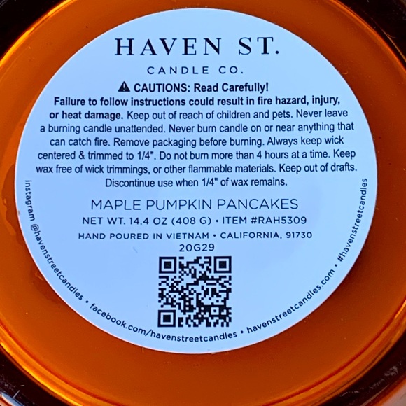 HAVEN STREET CANDLE SPICED PUMPKIN SCENTED 2 WICK 16 OZ - Picture 3 of 3